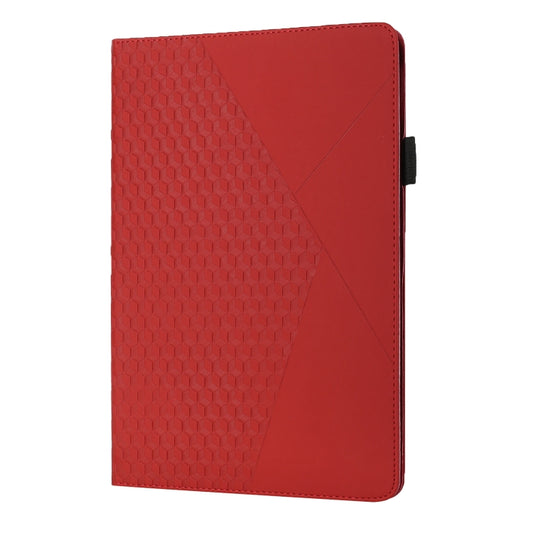 Rhombus Skin Feel Horizontal Flip Tablet Leather Case with Card Slots & Holder & Sleep / Wake-up Function For iPad 9.7 2018 / 2017(Red) by buy2fix