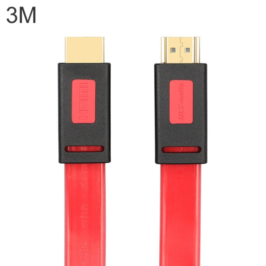 ULT-unite 4K Ultra HD Gold-plated HDMI to HDMI Flat Cable, Cable Length:3m(Transparent Red) - Cable by ult-unite | Online Shopping UK | buy2fix