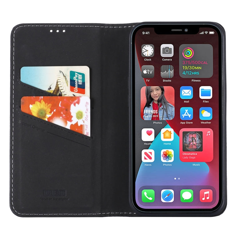 For iPhone 13 GEBEI PU+TPU Horizontal Flip Protective Case with Holder & Card Slots(Black) - iPhone 13 Cases by GEBEI | Online Shopping UK | buy2fix
