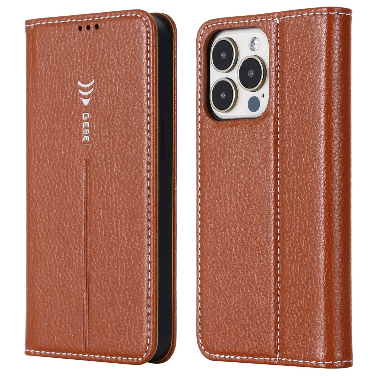 For iPhone 13 GEBEI PU+TPU Horizontal Flip Protective Case with Holder & Card Slots(Brown) - iPhone 13 Cases by GEBEI | Online Shopping UK | buy2fix
