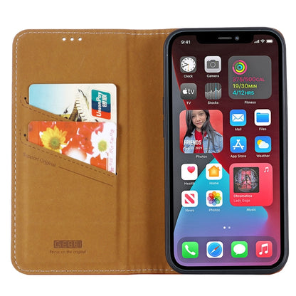 For iPhone 13 GEBEI PU+TPU Horizontal Flip Protective Case with Holder & Card Slots(Brown) - iPhone 13 Cases by GEBEI | Online Shopping UK | buy2fix