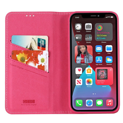For iPhone 13 Pro Max GEBEI PU+TPU Horizontal Flip Protective Case with Holder & Card Slots (Rose Red) - iPhone 13 Pro Max Cases by GEBEI | Online Shopping UK | buy2fix
