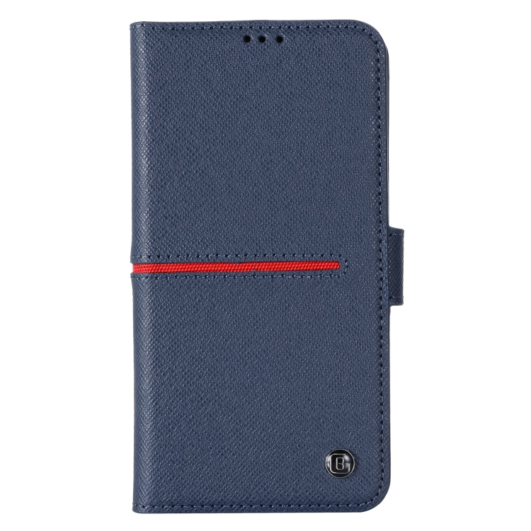 For iPhone 13 Pro Max GEBEI Top-grain Leather Horizontal Flip Protective Case with Holder & Card Slots & Wallet & Photo Frame (Blue) - iPhone 13 Pro Max Cases by GEBEI | Online Shopping UK | buy2fix