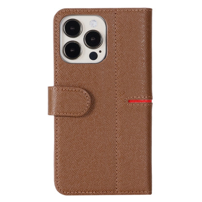 For iPhone 13 Pro Max GEBEI Top-grain Leather Horizontal Flip Protective Case with Holder & Card Slots & Wallet & Photo Frame (Brown) - iPhone 13 Pro Max Cases by GEBEI | Online Shopping UK | buy2fix