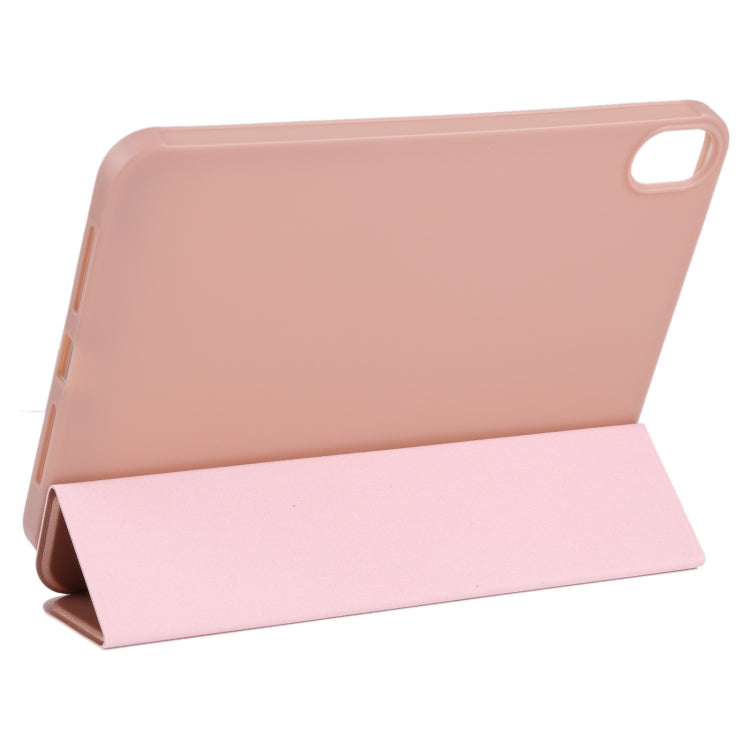 For iPad mini 6 GEBEI Shockproof Horizontal Flip Tablet Case with Three-folding Holder(Rose Gold) - iPad mini 6 Cases by GEBEI | Online Shopping UK | buy2fix