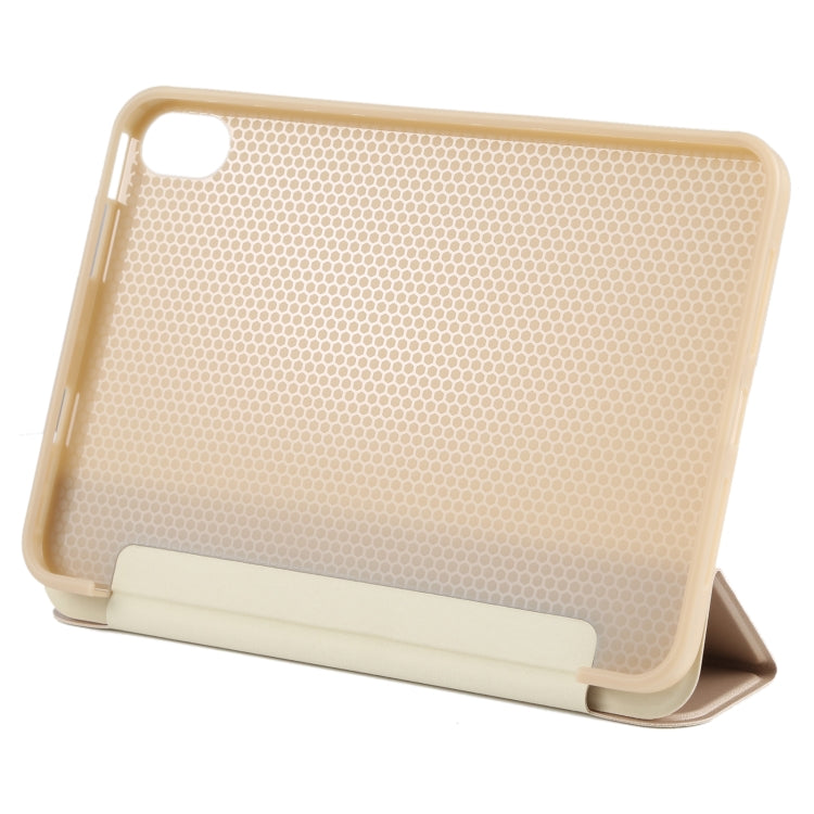 For iPad mini 6 GEBEI Shockproof Horizontal Flip Tablet Case with Three-folding Holder(Gold) - iPad mini 6 Cases by GEBEI | Online Shopping UK | buy2fix