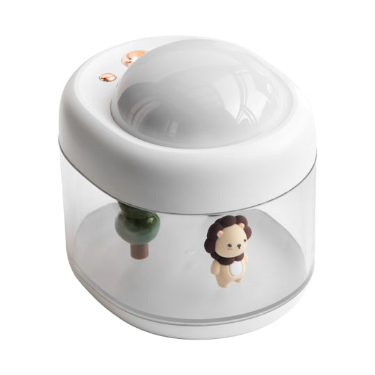 J221 Multifunctional Night Light Projection Humidifier(White Lion)