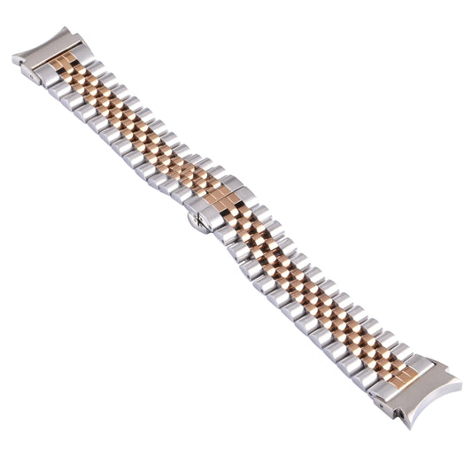 For Samsung Galaxy Watch4 40mm/44mm Five-bead Stainless Steel Watch Band(Silver Rose Gold) by buy2fix