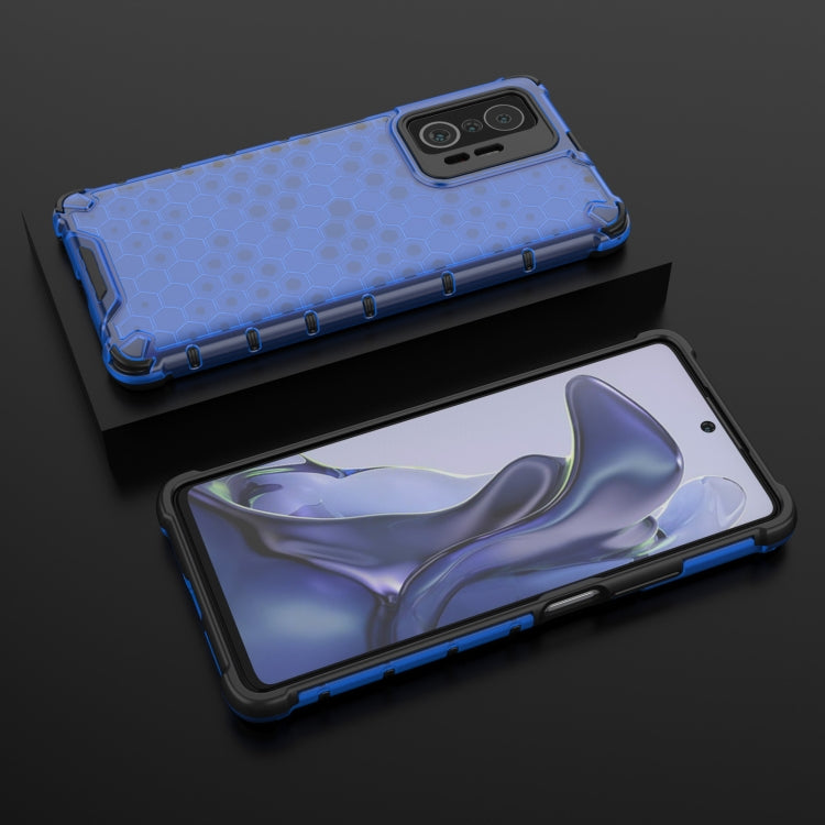For Xiaomi Mi 11T / 11T Pro Shockproof Honeycomb PC + TPU Phone Case(Blue) by buy2fix