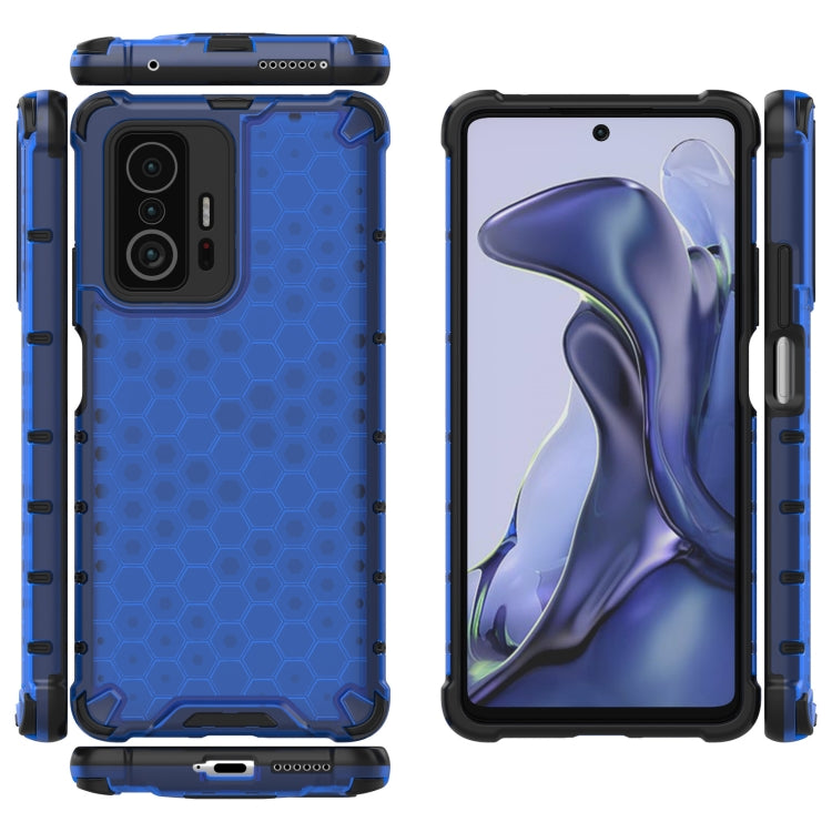 For Xiaomi Mi 11T / 11T Pro Shockproof Honeycomb PC + TPU Phone Case(Blue) by buy2fix