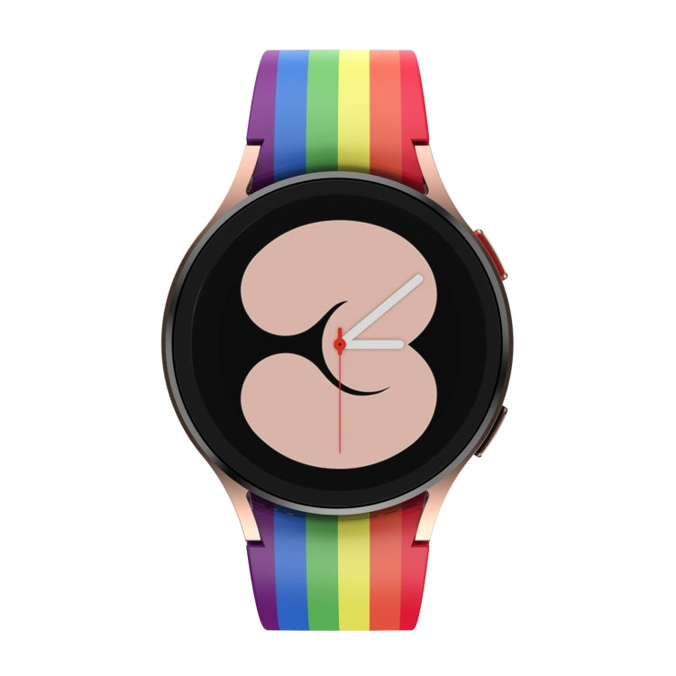 For Samsung Galaxy Watch4 / Watch4 Classic Silicone Printing Watch Band(Rainbow) - Smart Wear by buy2fix | Online Shopping UK | buy2fix