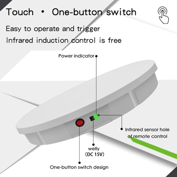 52cm Remote Control Electric Rotating Turntable Display Stand Video Shooting Props Turntable, Charging Power, Power Plug:US Plug(White) - Camera Accessories by buy2fix | Online Shopping UK | buy2fix