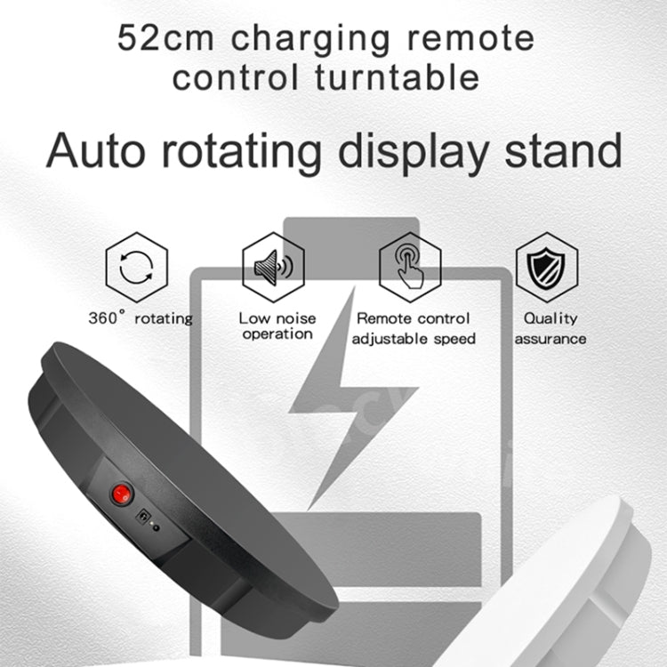 52cm Remote Control Electric Rotating Turntable Display Stand Video Shooting Props Turntable, Charging Power, Power Plug:EU Plug(Black) - Camera Accessories by buy2fix | Online Shopping UK | buy2fix