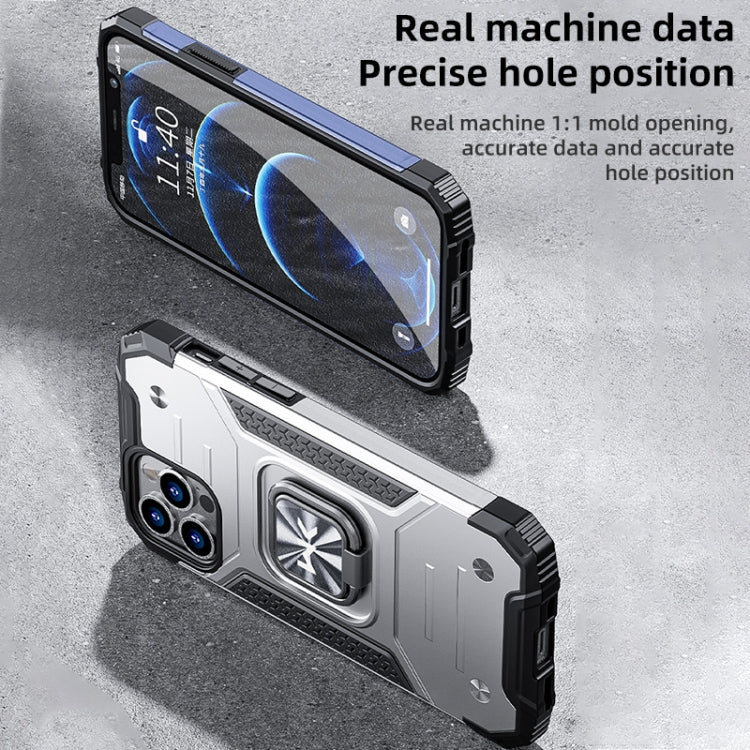 For iPhone 12 Pro Max WK WTP-012 Shockproof PC + TPU + Metal Phone Case with Ring Holder(Silver) - iPhone 12 Pro Max Cases by WK | Online Shopping UK | buy2fix