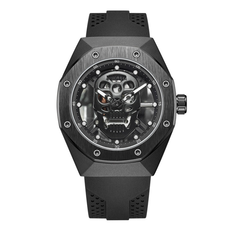 BAOGELA 1902 Skull Luminous Dial Silicone Strap Quartz Watch For Men(Black) - Outdoor & Sports by BAOGELA | Online Shopping UK | buy2fix