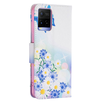 For vivo Y21 Colored Drawing Pattern Horizontal Flip Phone Leather Case with Holder & Card Slots & Wallet(Butterfly Love) - OPPO & vivo Accessories by buy2fix | Online Shopping UK | buy2fix