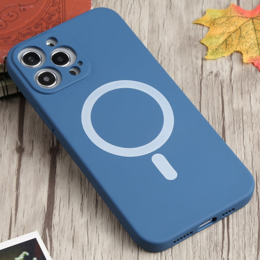 For iPhone 13 Pro Max Liquid Silicone Shockproof Magsafe Case (Navy Blue) by buy2fix
