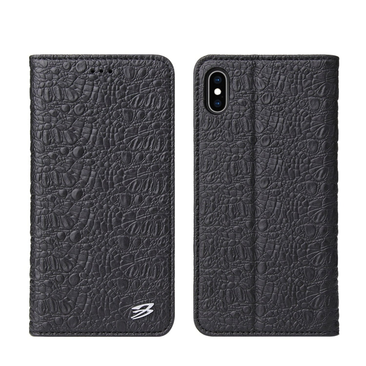 For iPhone XS Max Crocodile Texture PC + TPU Horizontal Flip Leather Case with Holder & Card Slots & Wallet(Black) by buy2fix