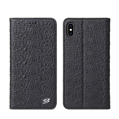 For iPhone XS Max Crocodile Texture PC + TPU Horizontal Flip Leather Case with Holder & Card Slots & Wallet(Black) by buy2fix