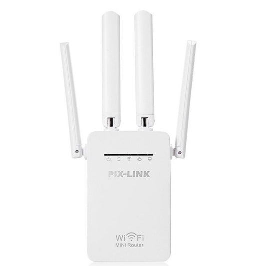 Wireless Smart WiFi Router Repeater with 4 WiFi Antennas, Plug Specification:UK Plug(White) by buy2fix
