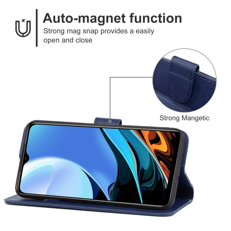 Leather Phone Case For Xiaomi Redmi 9C NFC(Blue) - Xiaomi Accessories by buy2fix | Online Shopping UK | buy2fix