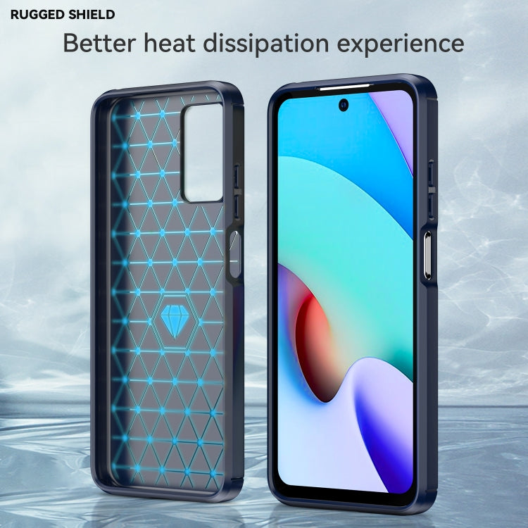 For Xiaomi Redmi Note 11 Brushed Texture Carbon Fiber TPU Phone Case(Blue) - Xiaomi Accessories by buy2fix | Online Shopping UK | buy2fix