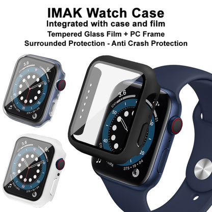 IMAK Shockproof PC Protective Case with Tempered Glass Film For Apple Watch Series 6 & SE & 5 & 4 40mm(White) by imak