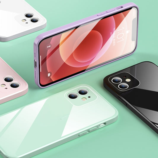 For iPhone 13 Pro Max 360 Full Coverage Glass Phone Case (White) by buy2fix