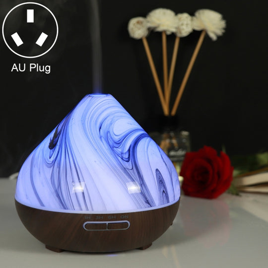 400ml Volcano Shape Humidifier Glass Aromatherapy Machine Automatic Alcohol Sprayer, Plug Specification:AU Plug(Coffee)