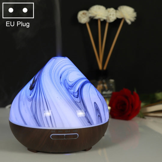 400ml Volcano Shape Humidifier Glass Aromatherapy Machine Automatic Alcohol Sprayer, Plug Specification:EU Plug(Coffee)