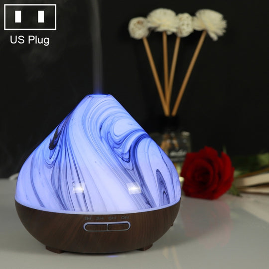 400ml Volcano Shape Humidifier Glass Aromatherapy Machine Automatic Alcohol Sprayer, Plug Specification:US Plug(Coffee)