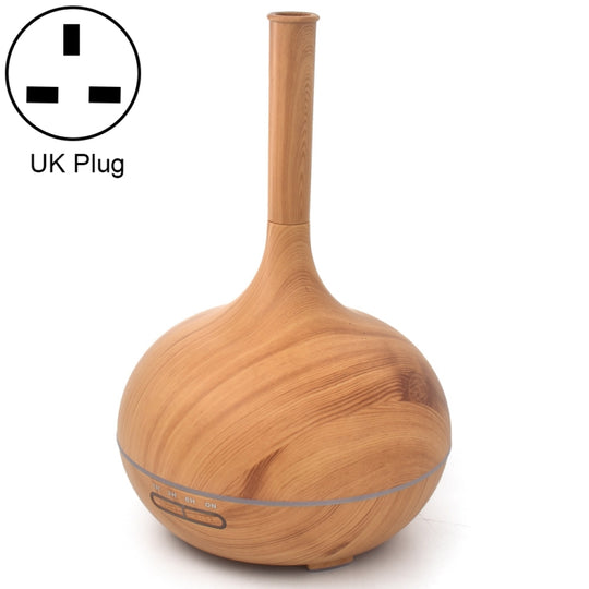 Creative Fragrance Machine Pointed Mouth Humidifier Automatic Alcohol Sprayer with Colorful LED Light, Plug Specification:UK Plug(Light Brown)