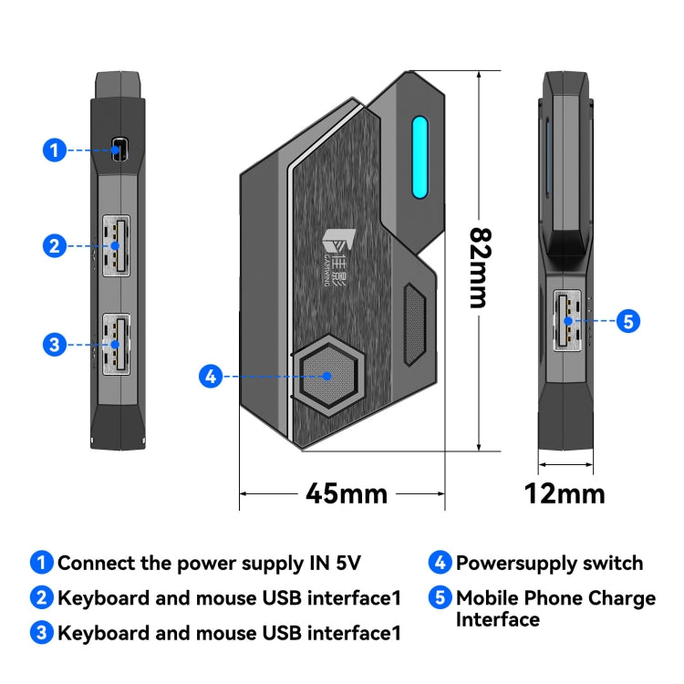 GAMWING MixSE Bluetooth 5.0 Keyboard Mouse Converter Shooting Game Auxiliary Tool - Converter & Adapter by GAMWING | Online Shopping UK | buy2fix