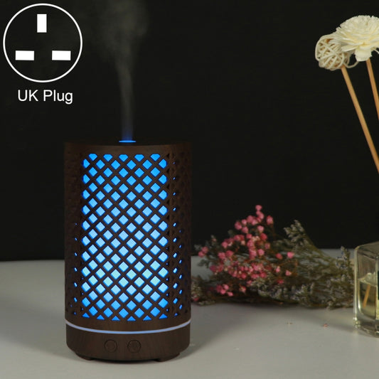 200ml Hollow-out Forest Pattern Wooden Essential Oil Aromatherapy Machine Ultrasonic Humidifier Automatic Alcohol Sprayer, Plug Specification:UK Plug(Dark Brown-1) - Home & Garden by buy2fix | Online Shopping UK | buy2fix