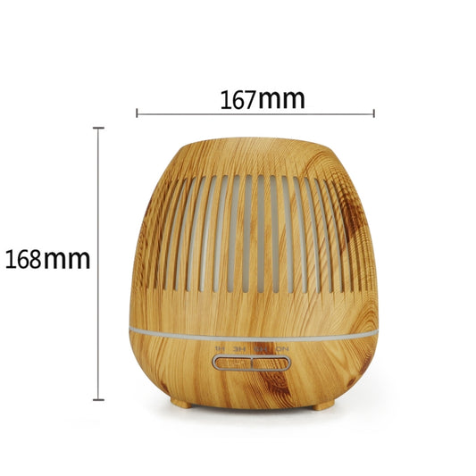 400ml Hollow-out LED Humidifier Wood Grain Air Purifier Aromatherapy Machine Automatic Alcohol Sprayer with Colorful LED Light, Plug Specification:EU Plug(Light Brown) by buy2fix