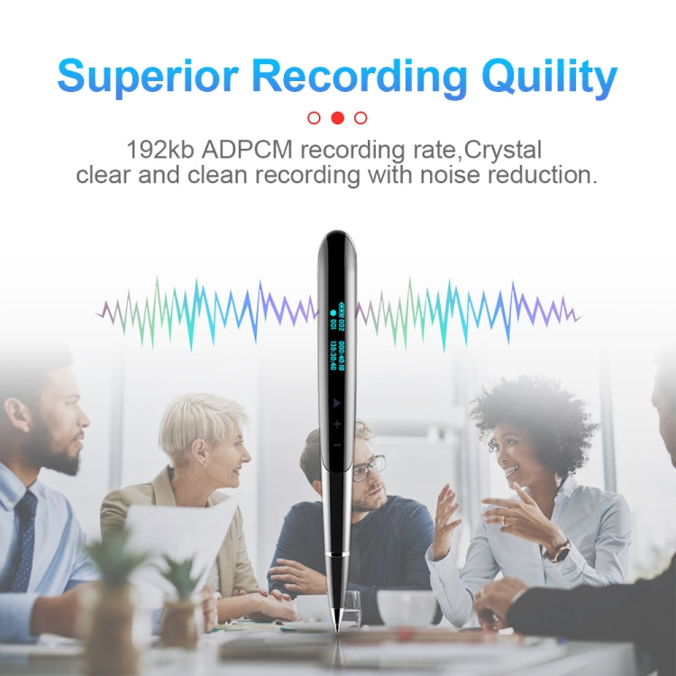 Q9 AI Intelligent High-definition Noise Reduction Conference Recording Pen Voice Control Recorder, Capacity:16GB(Black) - Security by buy2fix | Online Shopping UK | buy2fix