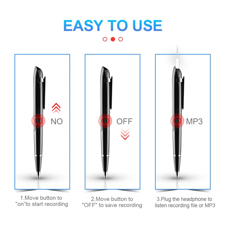 Q9 AI Intelligent High-definition Noise Reduction Conference Recording Pen Voice Control Recorder, Capacity:16GB(Black) - Security by buy2fix | Online Shopping UK | buy2fix