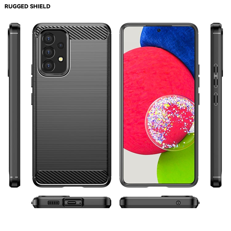 For Samsung Galaxy A53 5G Brushed Texture Carbon Fiber TPU Phone Case(Black) - Galaxy Phone Cases by buy2fix | Online Shopping UK | buy2fix