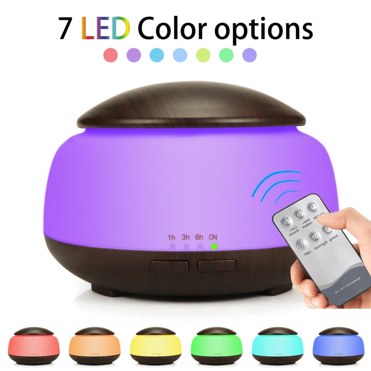 Wood Grain Humidifier Air Purifier Ultrasonic Atomization Household Aromatherapy Machine with Colorful LED Light Automatic Alcohol Sprayer, Plug Specification:EU Plug(Dark Brown) - Home & Garden by buy2fix | Online Shopping UK | buy2fix