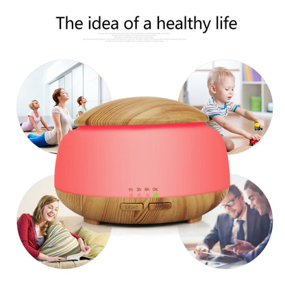 Wood Grain Humidifier Air Purifier Ultrasonic Atomization Household Aromatherapy Machine with Colorful LED Light Automatic Alcohol Sprayer, Plug Specification:UK Plug(Dark Brown) - Home & Garden by buy2fix | Online Shopping UK | buy2fix