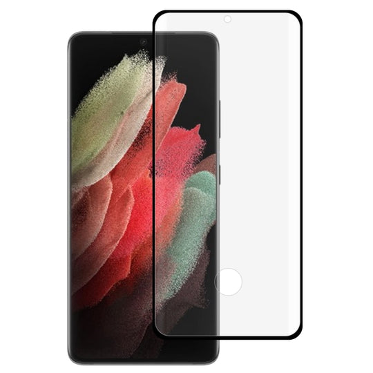 Pour Samsung Galaxy S22 Ultra 5G Edge Glue Film de verre trempé plein écran à bord incurvé 3D (noir)