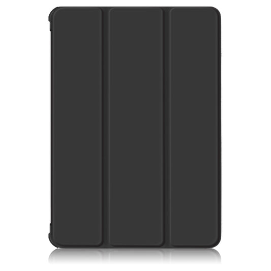 For Samsung Galaxy Tab S7 FE 12.4 Solid Color TPU Horizontal Flip Tablet Leather Case with 3-Fold Holder & Sleep / Wake-up Function(Black) by buy2fix