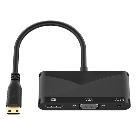 h114 3 in 1 Mini HDMI to HDMI + VGA + 3.5 Audio Converter Cable(Black) by buy2fix