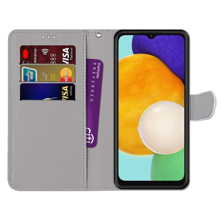 For Samsung Galaxy A13 4G Coloured Drawing Cross Texture Horizontal Flip Leather Phone Case with Holder & Card Slots & Wallet & Lanyard(Colorful Clouds) - Samsung Accessories by buy2fix | Online Shopping UK | buy2fix