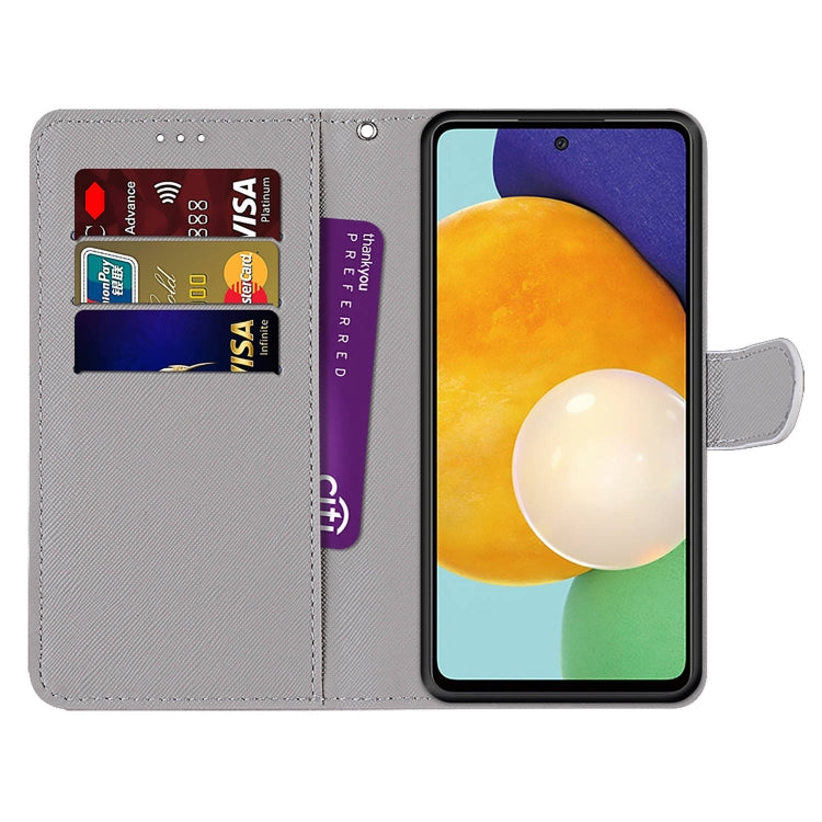 For Samsung Galaxy A33 5G Coloured Drawing Cross Texture Horizontal Flip PU Phone Leather Case with Holder & Card Slots & Wallet & Lanyard(Colorful Layer(Middle Finger White Cat) - Samsung Accessories by buy2fix | Online Shopping UK | buy2fix