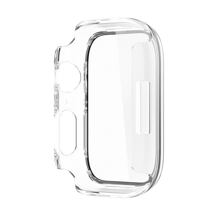 Electroplating Shockproof PC Protective Case with Tempered Glass Film For Apple Watch Series 9 / 8 / 7 41mm(Transparent White) by buy2fix