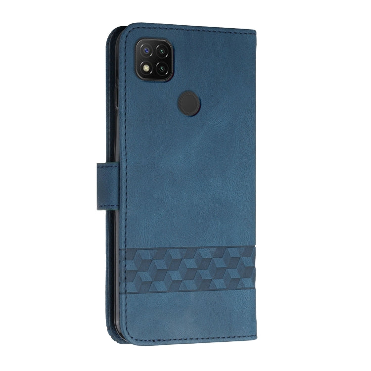 For Xiaomi Redmi 9C Cubic Skin Feel Flip Leather Phone Case(RoyalBlue) by buy2fix