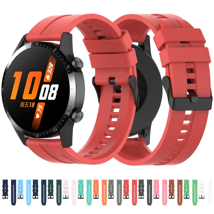 For Huawei Watch GT 3 46mm/GT Runner 22mm Silicone Black Buckle Watch Band(Midnight Blue) by buy2fix