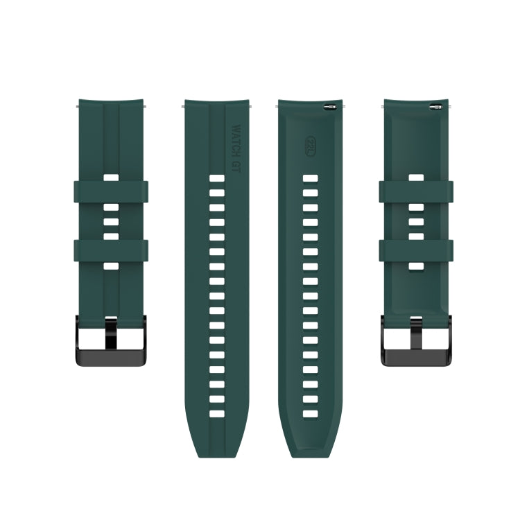 For Huawei Watch GT 3 42mm 20mm Silicone Black Buckle Watch Band(Dark Green) by buy2fix