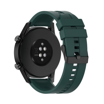 For Huawei Watch GT 3 42mm 20mm Silicone Black Buckle Watch Band(Dark Green) by buy2fix